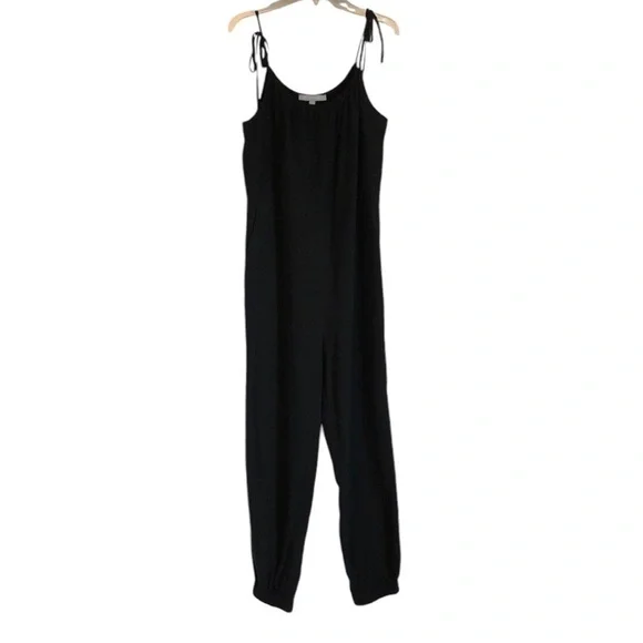 Antonio Melanie Womens Jumpsuit Sz 4 Black Silk Layer Jogger Capsule Wardrobe - Picture 1 of 10